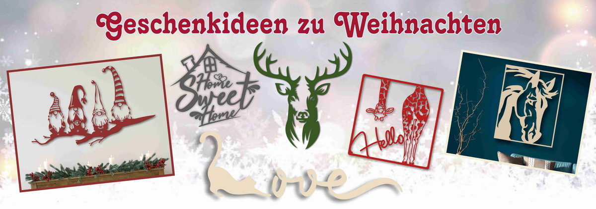 Holzbilder und Wanddeko aus Holz in verschiedenen Größen und Farben